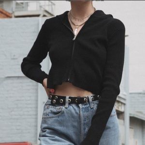 Brandy black arden zip up hoodie